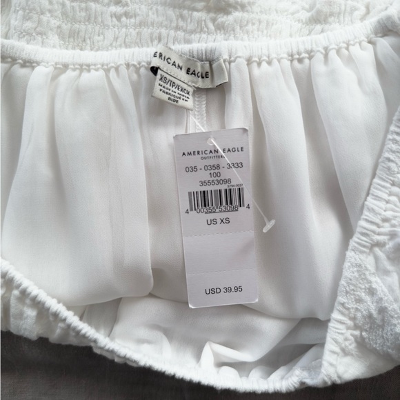 AMERICAN EAGLE white crop top romantic blouse size XS brand new with tags! - Picture 6 of 6